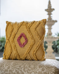 "Desert Bloom" Tufted Cotton Slub Cushion Cover