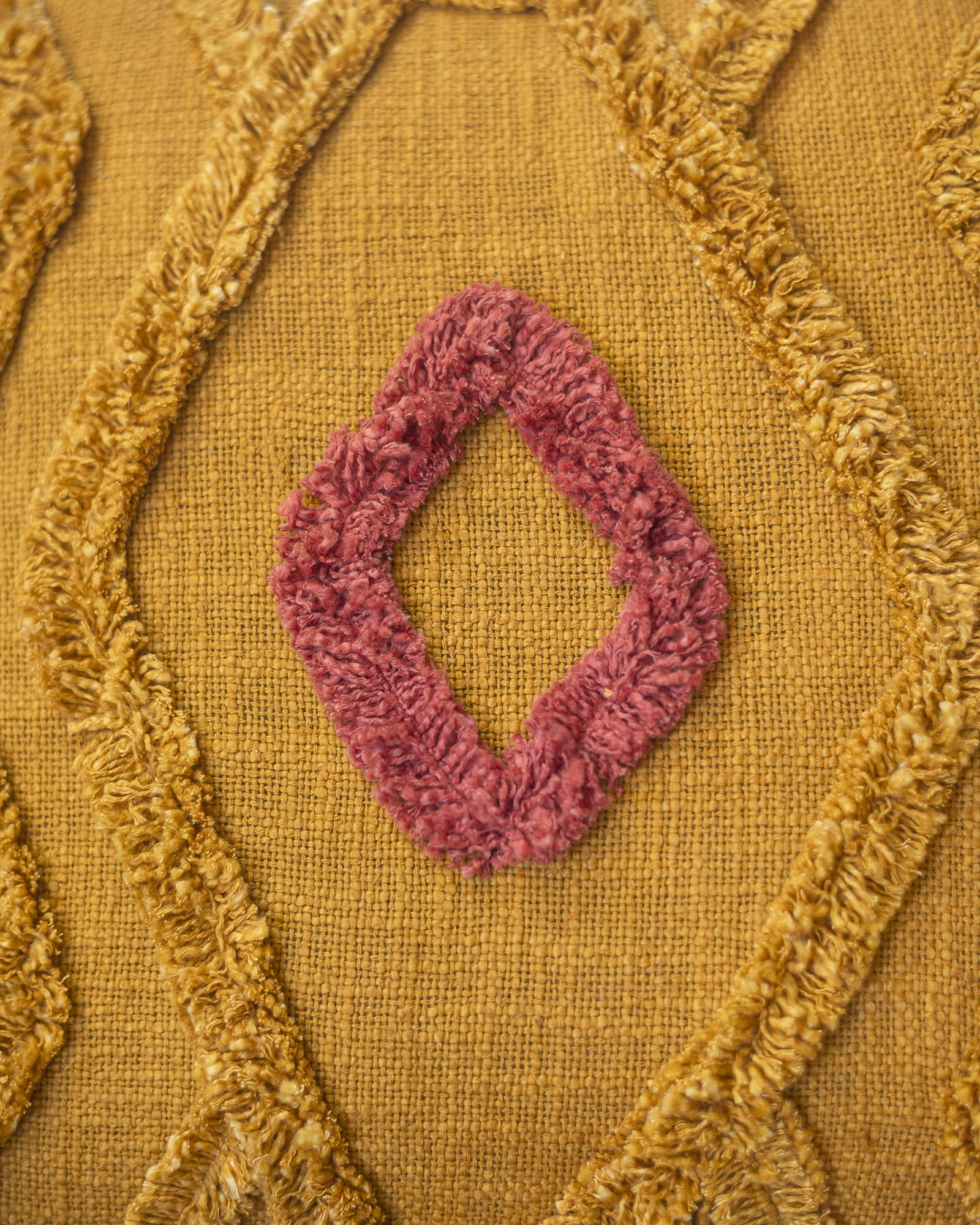 "Desert Bloom" Tufted Cotton Slub Cushion Cover