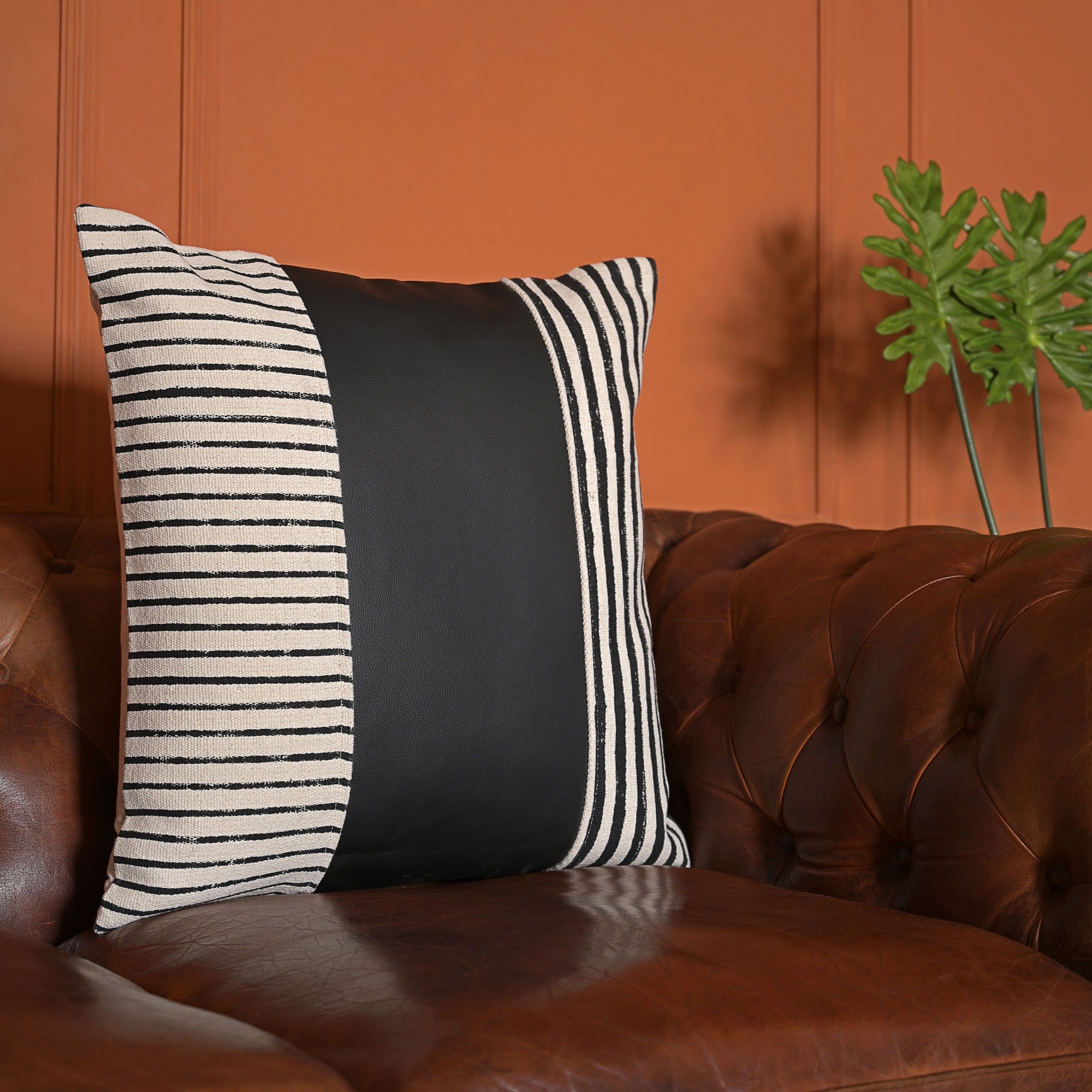 "Urban Lines" Hand Block Printed Cushion Cover