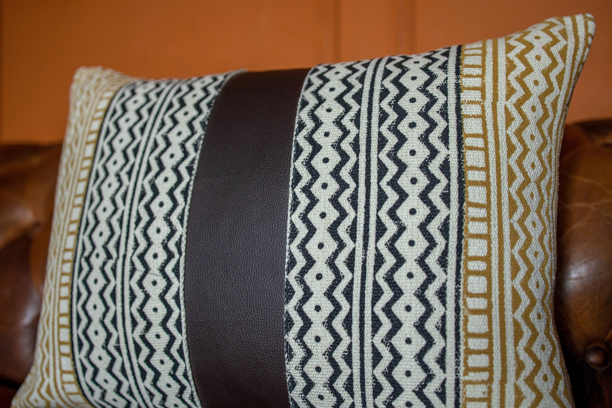 "Desert Rhythm" Hand Block Printed Cushion Cover