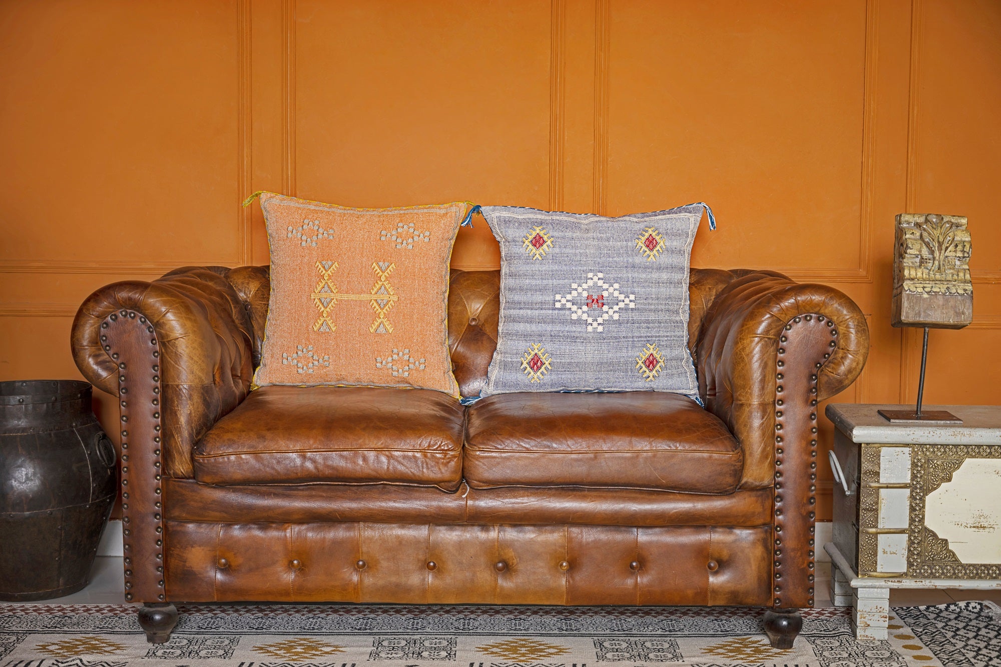"Sunset Nomad" Embroidered Cushion Cover
