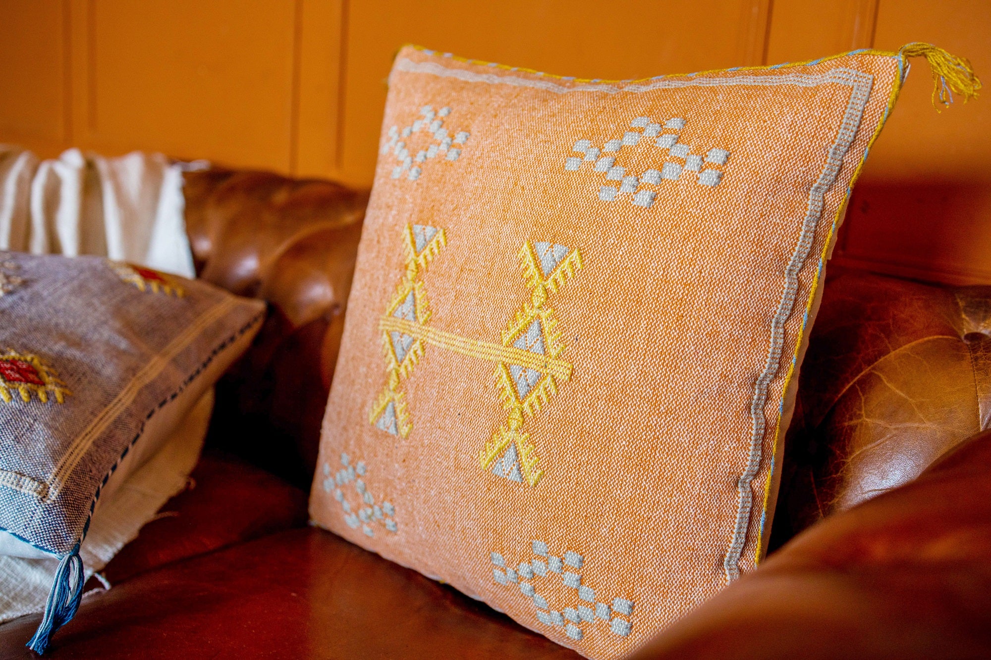 "Sunset Nomad" Embroidered Cushion Cover