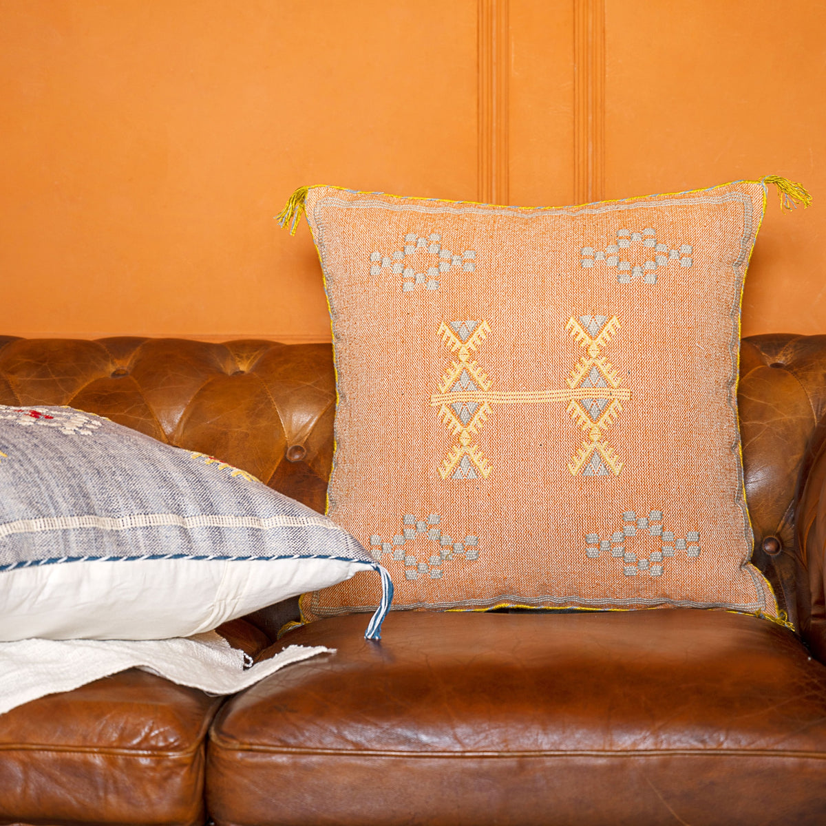 "Sunset Nomad" Embroidered Cushion Cover